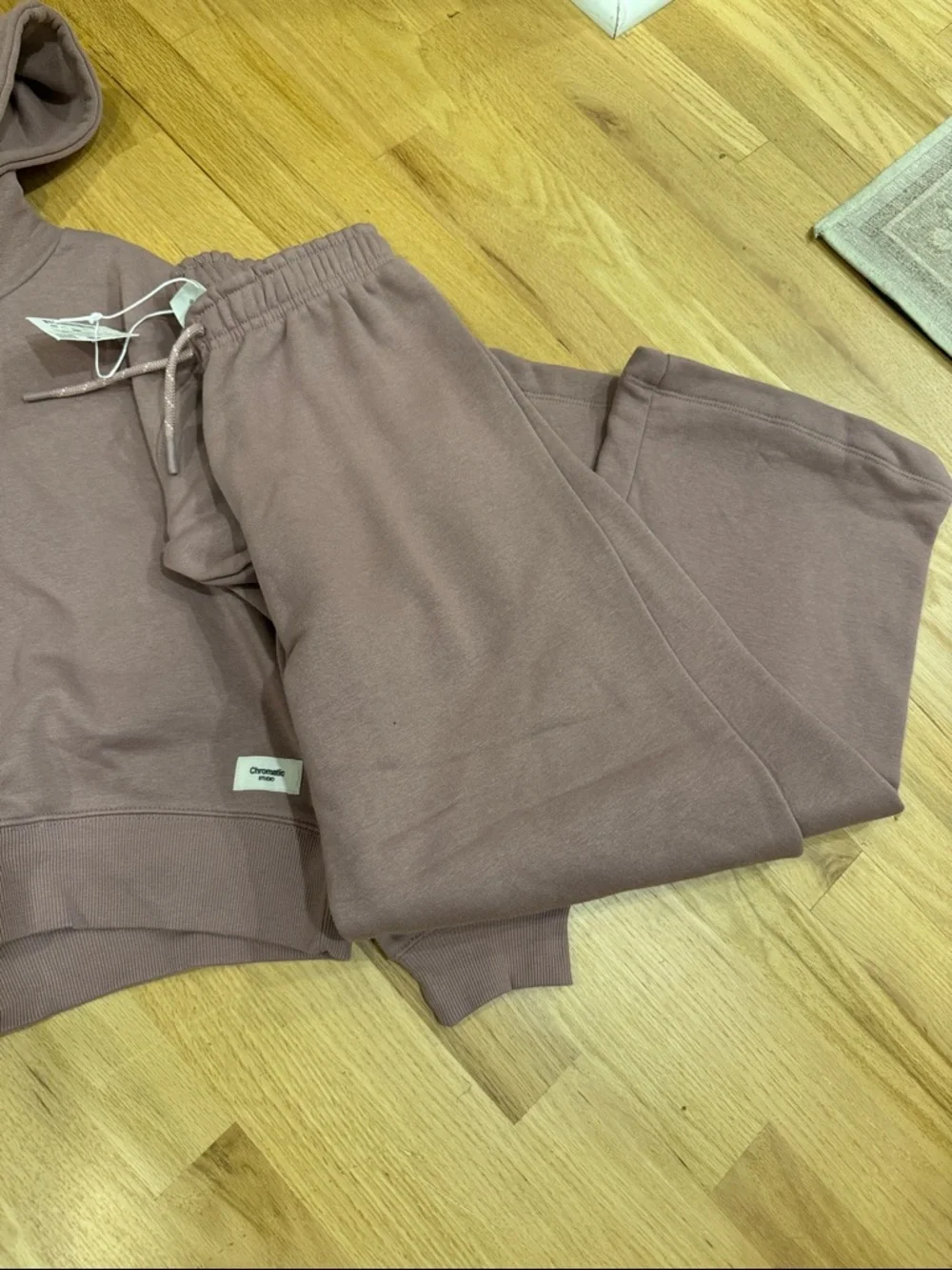 NWT Zara Kids / Hoodie  And Wide Leg Fleece Sweatpants - Mauve/ Dustv Pink